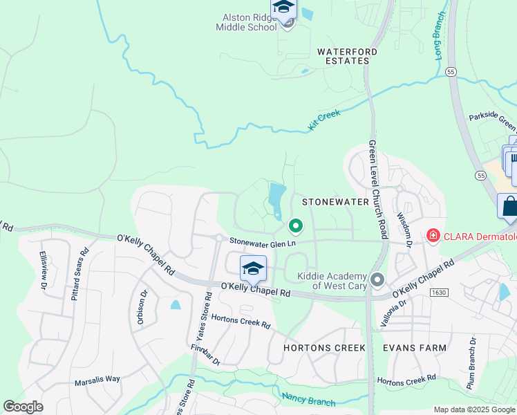 map of restaurants, bars, coffee shops, grocery stores, and more near in Cary