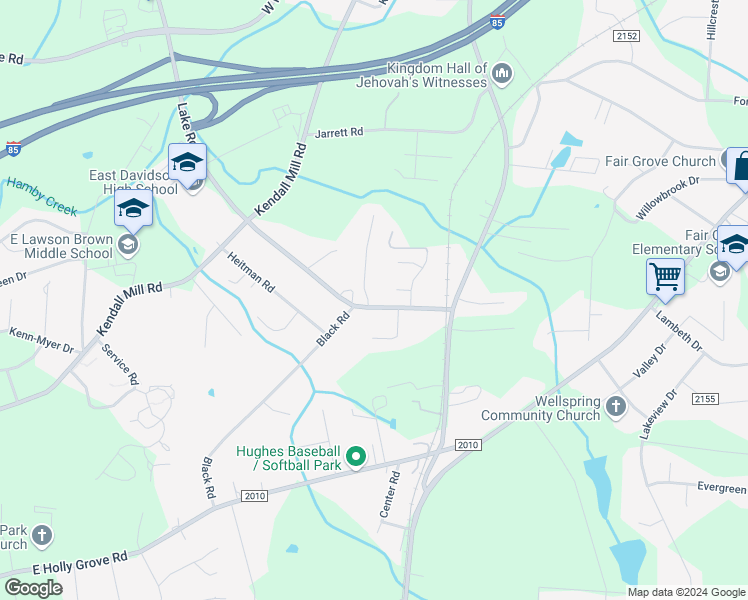 map of restaurants, bars, coffee shops, grocery stores, and more near 1895 Lake Road in Thomasville