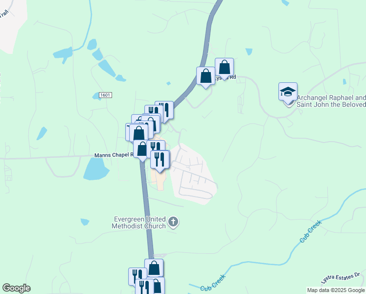 map of restaurants, bars, coffee shops, grocery stores, and more near 70 Cole Place Road in Chapel Hill