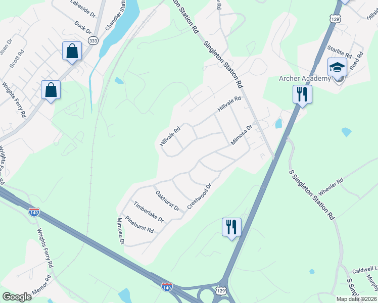 map of restaurants, bars, coffee shops, grocery stores, and more near 1476 Hillvale Rd in Louisville