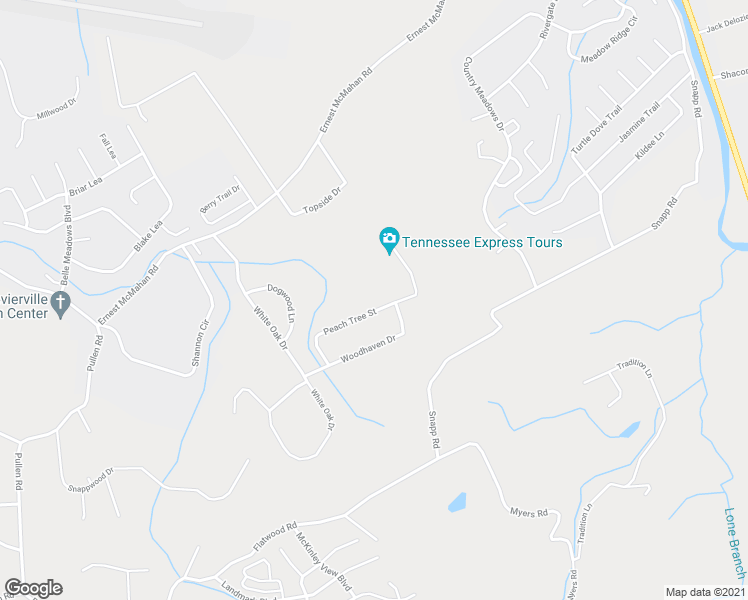 map of restaurants, bars, coffee shops, grocery stores, and more near 1517 Peach Tree Street in Sevierville