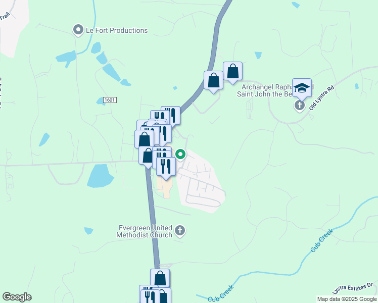 map of restaurants, bars, coffee shops, grocery stores, and more near 70 Cole Place Road in Chapel Hill