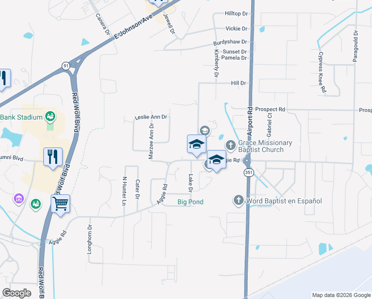 map of restaurants, bars, coffee shops, grocery stores, and more near 3700 Catalina Cove in Jonesboro