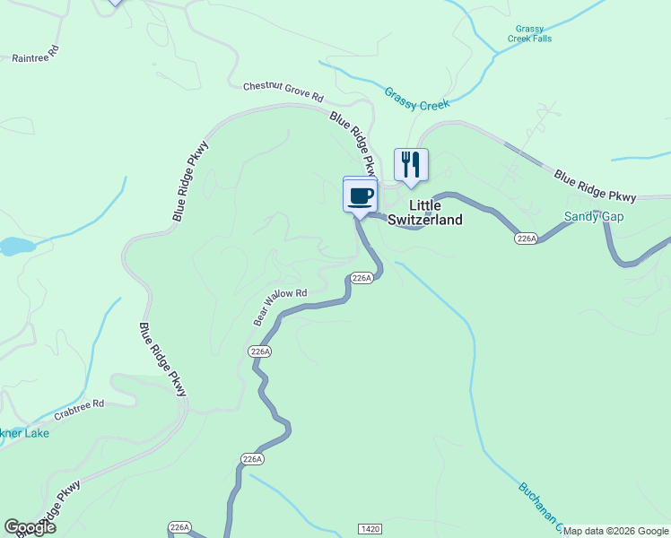 map of restaurants, bars, coffee shops, grocery stores, and more near 106 Glory Trail in Marion
