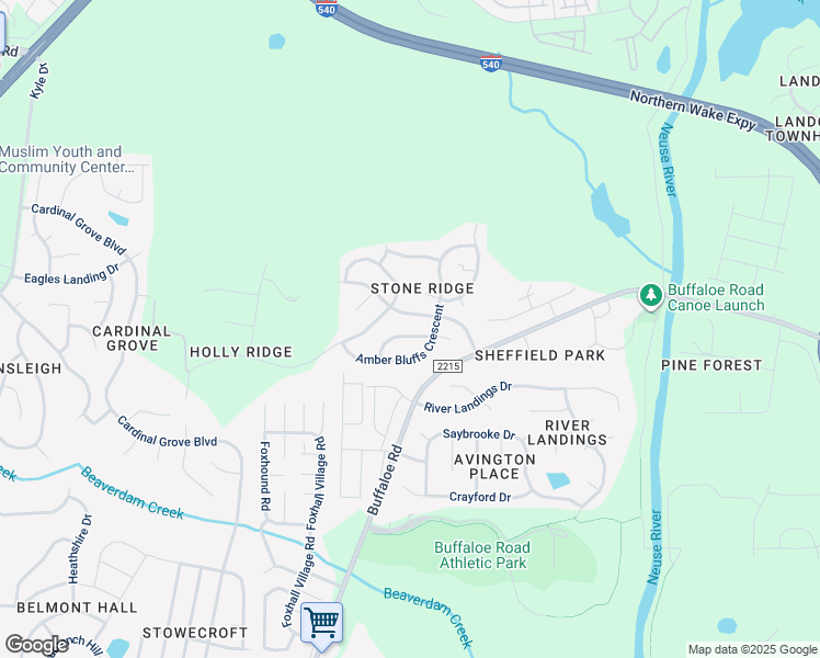 map of restaurants, bars, coffee shops, grocery stores, and more near 5333 Glass Ridge Road in Raleigh