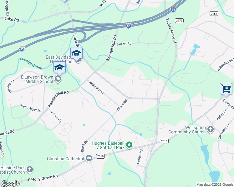 map of restaurants, bars, coffee shops, grocery stores, and more near 1752 Lake Road in Thomasville