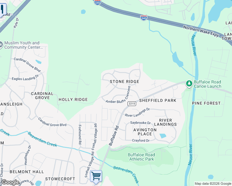 map of restaurants, bars, coffee shops, grocery stores, and more near 5148 Holly Ridge Farm Road in Raleigh