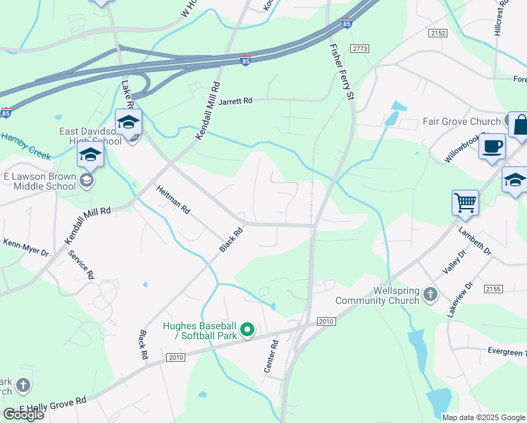 map of restaurants, bars, coffee shops, grocery stores, and more near 1895 Lake Road in Thomasville