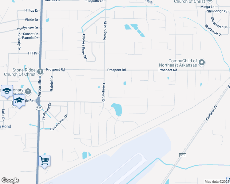 map of restaurants, bars, coffee shops, grocery stores, and more near 4717 Wildwood Lane in Jonesboro