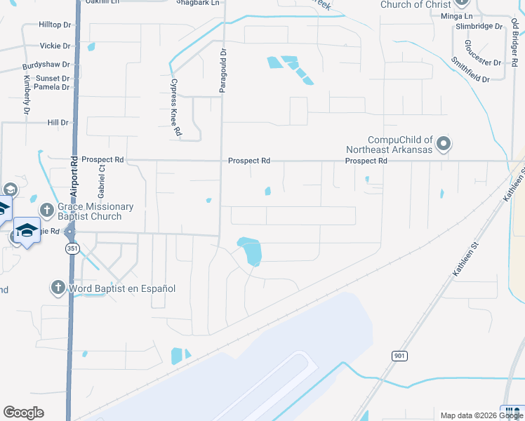 map of restaurants, bars, coffee shops, grocery stores, and more near 350 Wildwood Point in Jonesboro