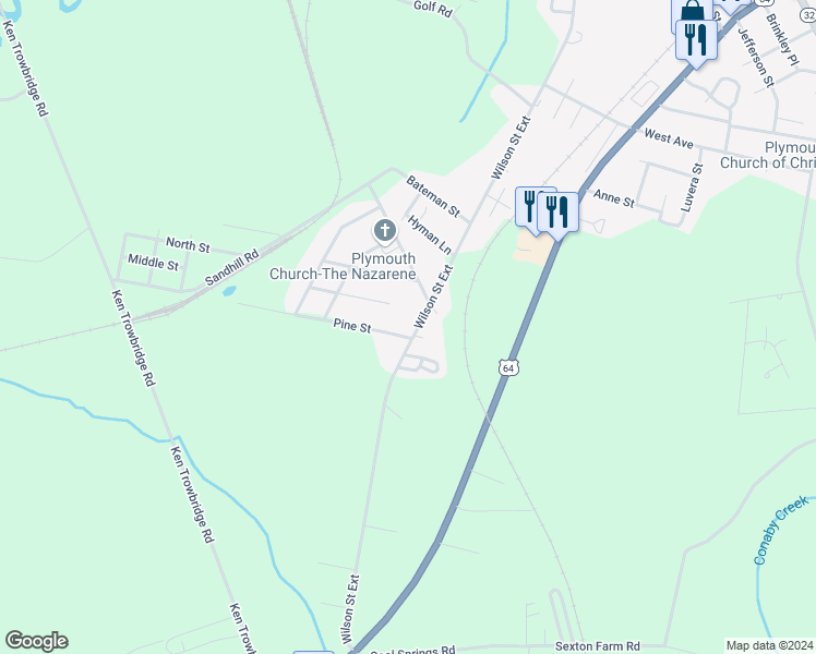 map of restaurants, bars, coffee shops, grocery stores, and more near in Plymouth
