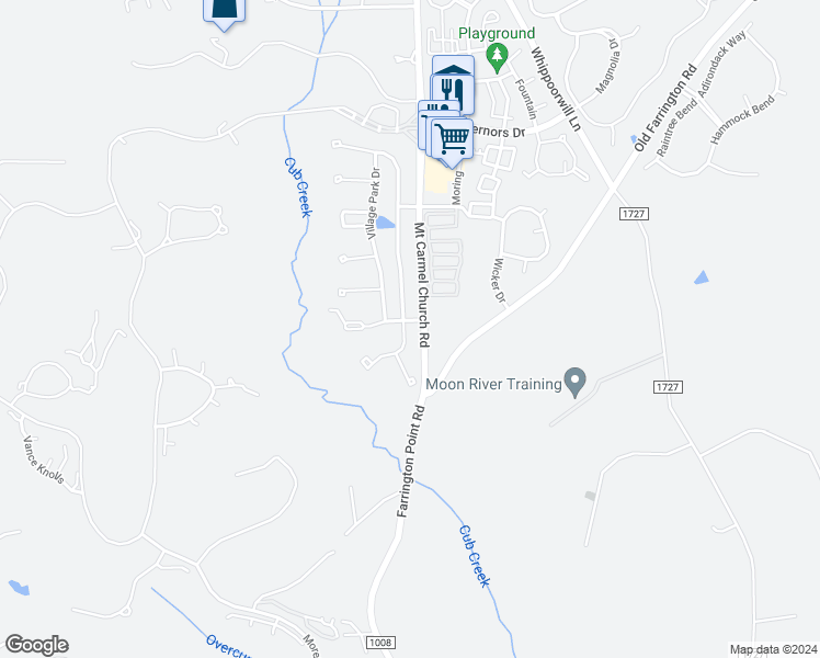 map of restaurants, bars, coffee shops, grocery stores, and more near 30155 Pharr in Chapel Hill
