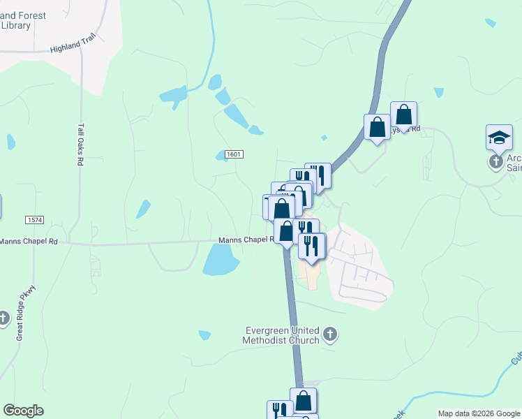 map of restaurants, bars, coffee shops, grocery stores, and more near 79 Cedar Terrace Road in Chapel Hill