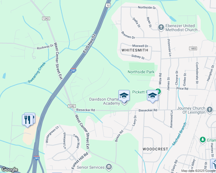 map of restaurants, bars, coffee shops, grocery stores, and more near 400 Biesecker Rd in Lexington
