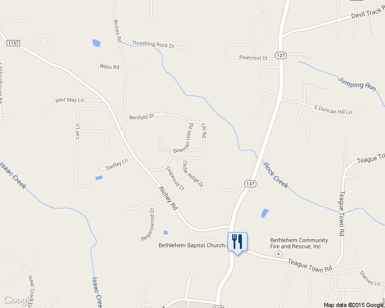 map of restaurants, bars, coffee shops, grocery stores, and more near 225 Arbor Springs Drive in Township of Taylorsville