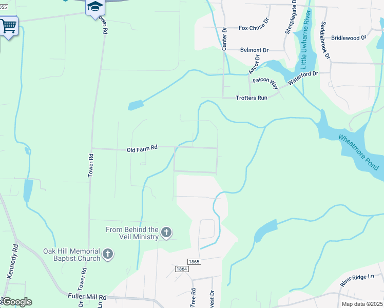 map of restaurants, bars, coffee shops, grocery stores, and more near 7465 Old Farm Road in Thomasville