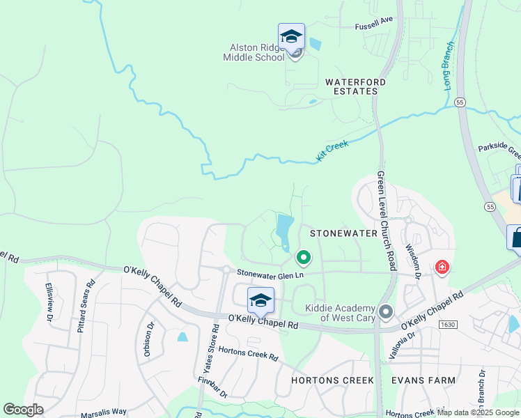 map of restaurants, bars, coffee shops, grocery stores, and more near 921 River Song Place in Cary