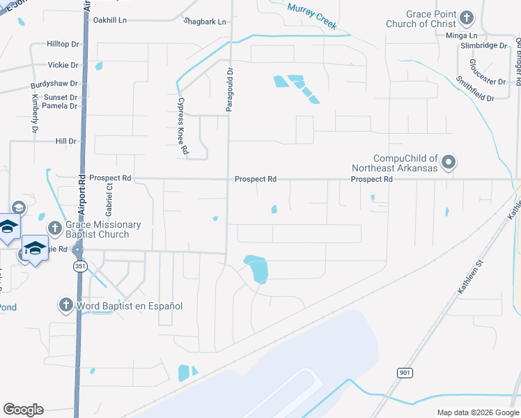 map of restaurants, bars, coffee shops, grocery stores, and more near 500 Brent Drive in Jonesboro