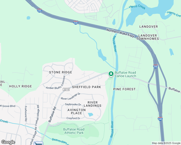 map of restaurants, bars, coffee shops, grocery stores, and more near 6501-6599 Buffaloe Road in Raleigh