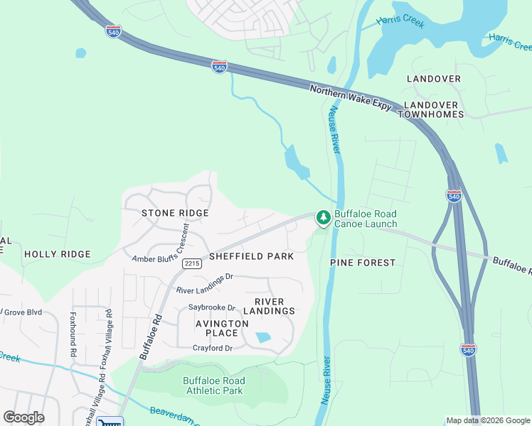 map of restaurants, bars, coffee shops, grocery stores, and more near 6501-6599 Buffaloe Road in Raleigh