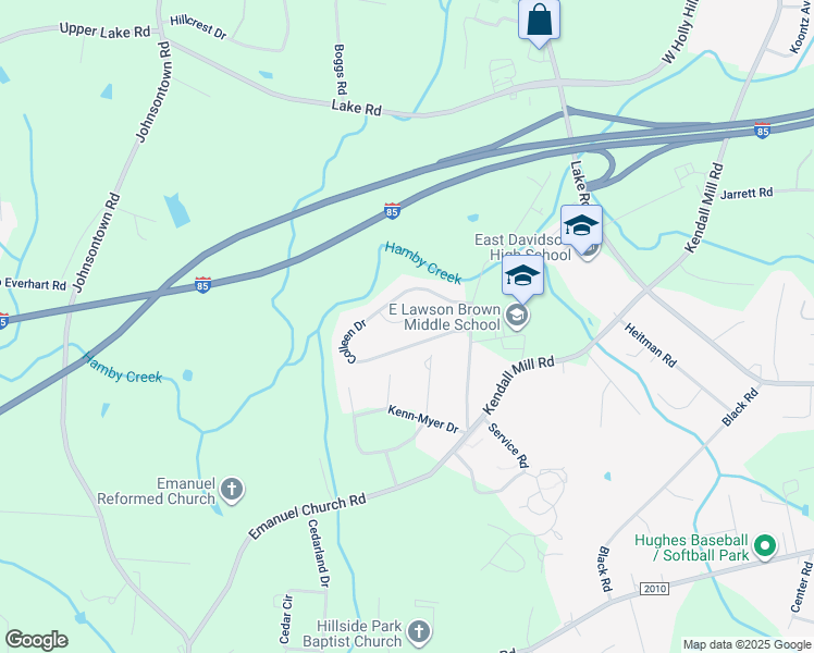 map of restaurants, bars, coffee shops, grocery stores, and more near 170 Kimberly Court in Thomasville