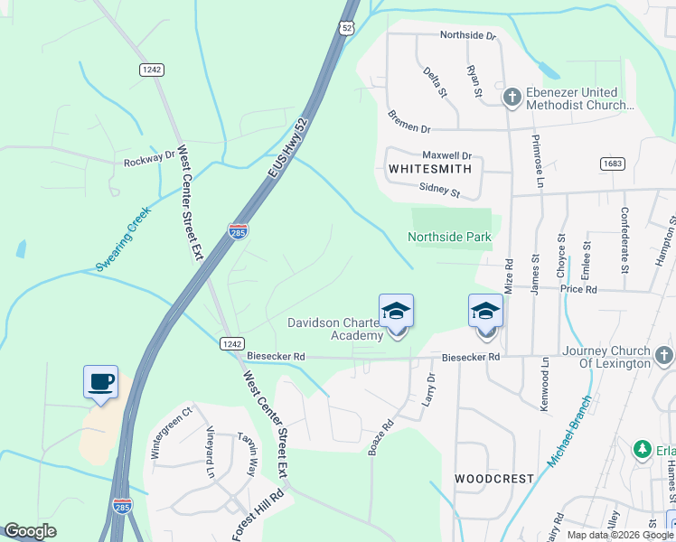 map of restaurants, bars, coffee shops, grocery stores, and more near 400 Biesecker Road in Lexington