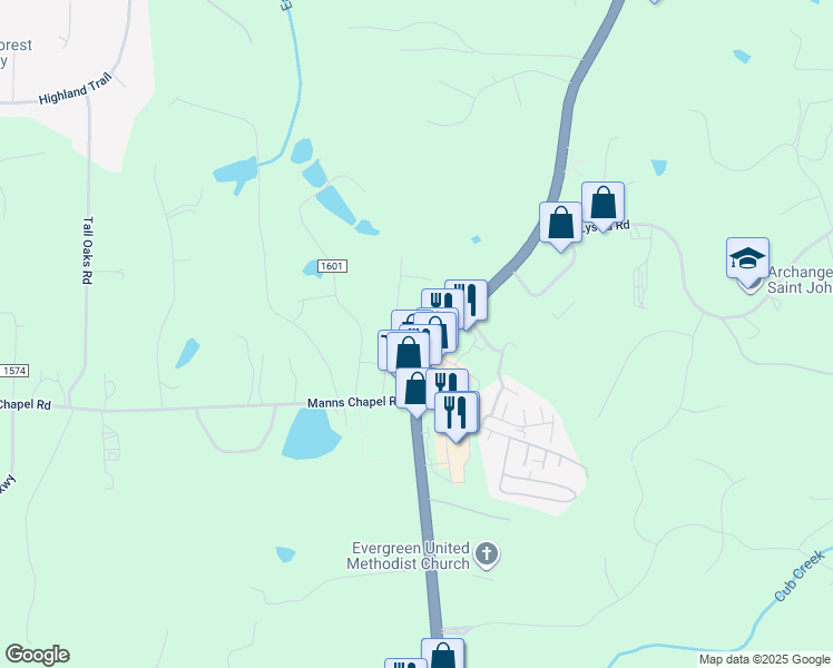 map of restaurants, bars, coffee shops, grocery stores, and more near 152 Park And Stay Trailer Park in Chapel Hill