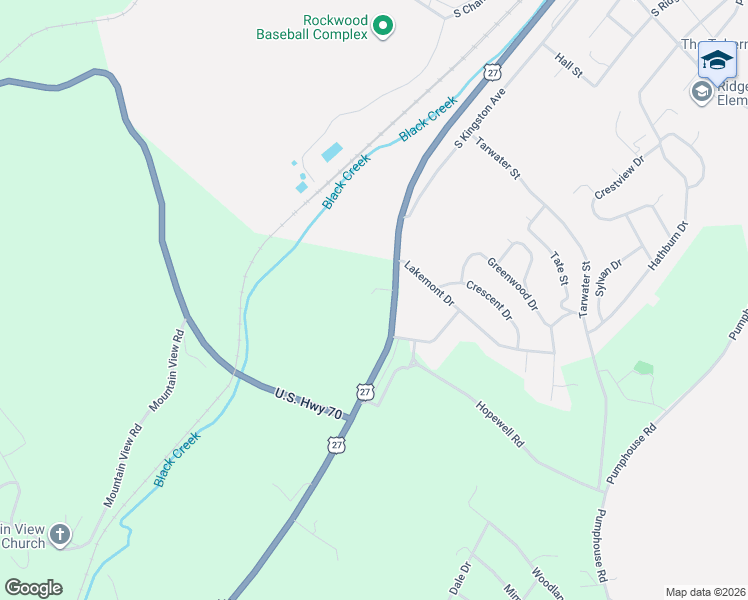 map of restaurants, bars, coffee shops, grocery stores, and more near 1009 South Gateway Avenue in Rockwood