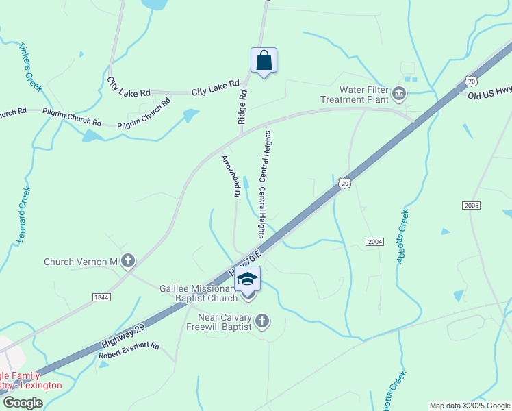 map of restaurants, bars, coffee shops, grocery stores, and more near 431 Central Heights in Lexington