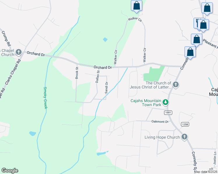 map of restaurants, bars, coffee shops, grocery stores, and more near 3331 Peachtree Place in Lenoir