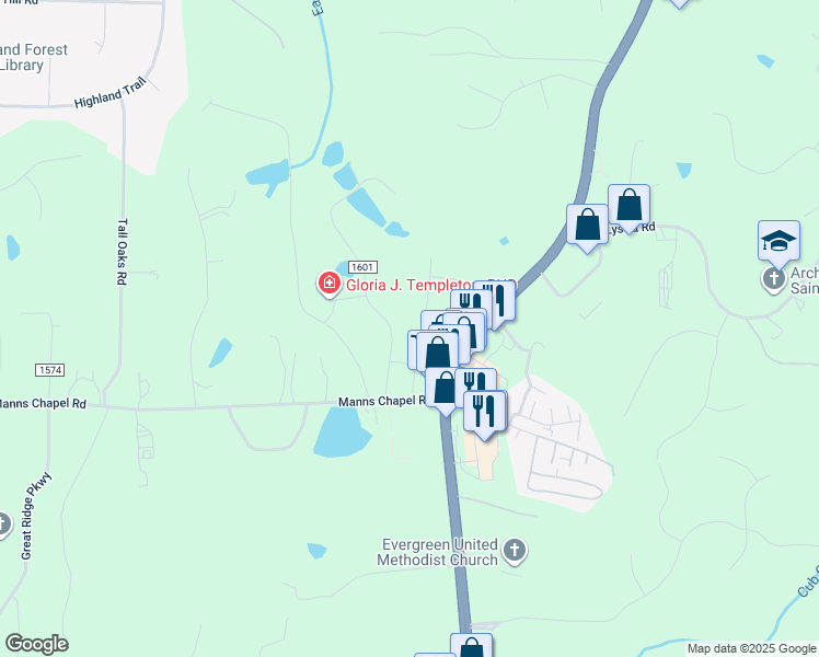 map of restaurants, bars, coffee shops, grocery stores, and more near 156 Cedar Village in Chapel Hill