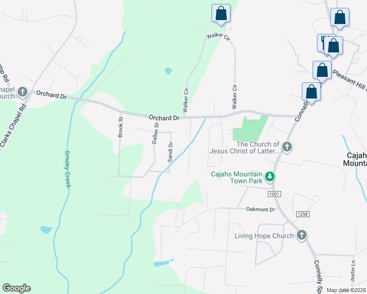 map of restaurants, bars, coffee shops, grocery stores, and more near 3331 Peachtree Place in Lenoir