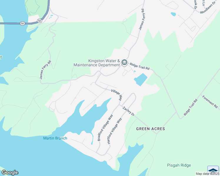 map of restaurants, bars, coffee shops, grocery stores, and more near 2000 Village Trace in Kingston