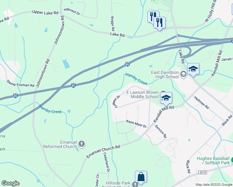 map of restaurants, bars, coffee shops, grocery stores, and more near 483 Colleen Drive in Thomasville
