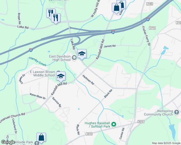 map of restaurants, bars, coffee shops, grocery stores, and more near 1550 Lake Road in Thomasville