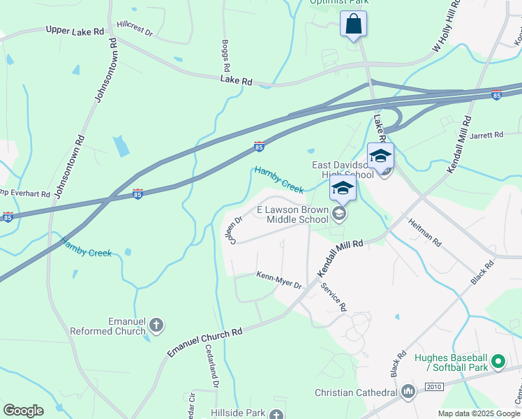 map of restaurants, bars, coffee shops, grocery stores, and more near 188 Kimberly Court in Thomasville