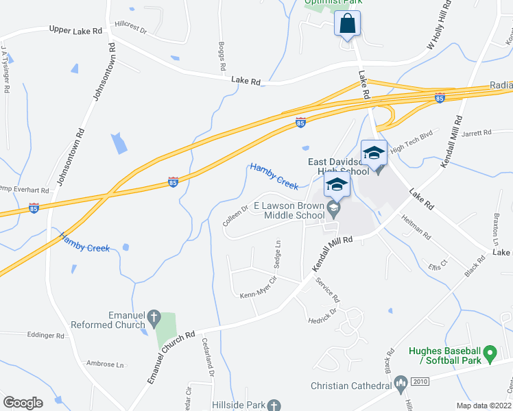 map of restaurants, bars, coffee shops, grocery stores, and more near 560 Colleen Drive in Thomasville