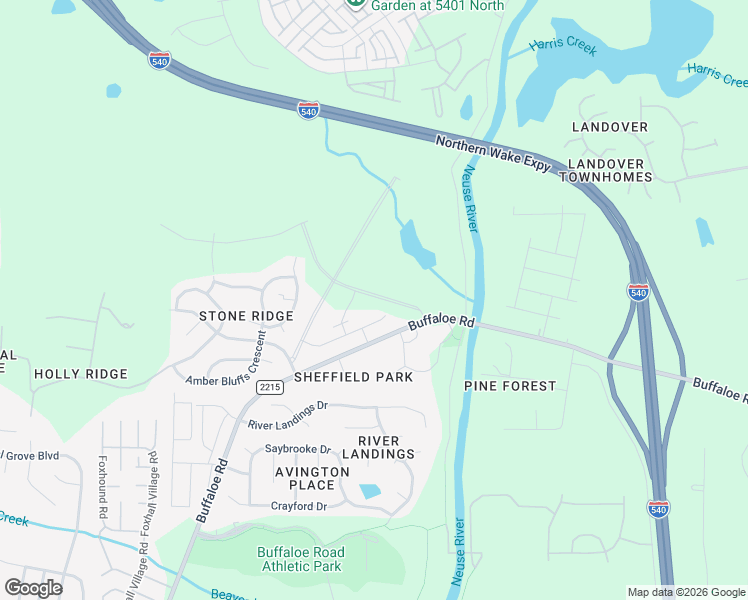 map of restaurants, bars, coffee shops, grocery stores, and more near 6501-6599 Buffaloe Road in Raleigh