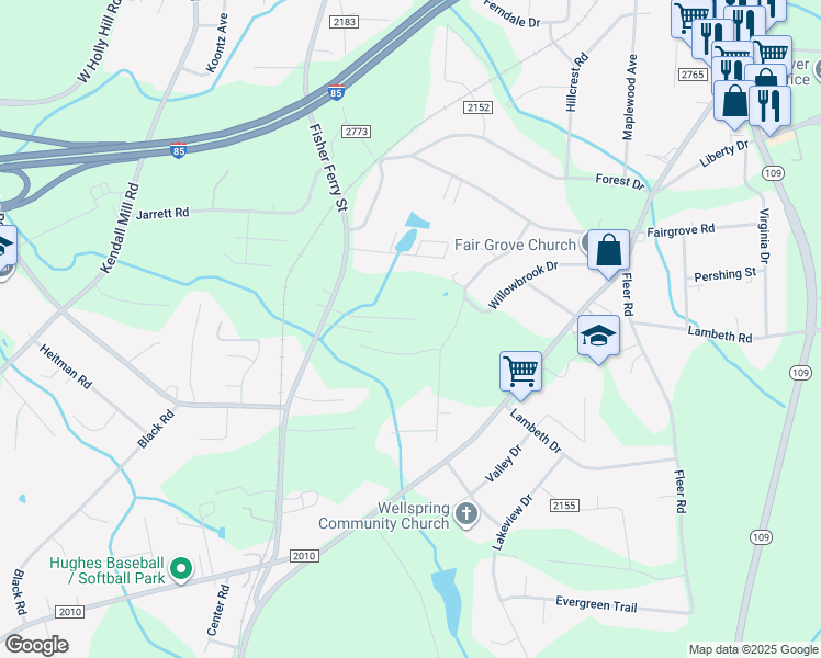 map of restaurants, bars, coffee shops, grocery stores, and more near 74 Harris Farm Court in Thomasville