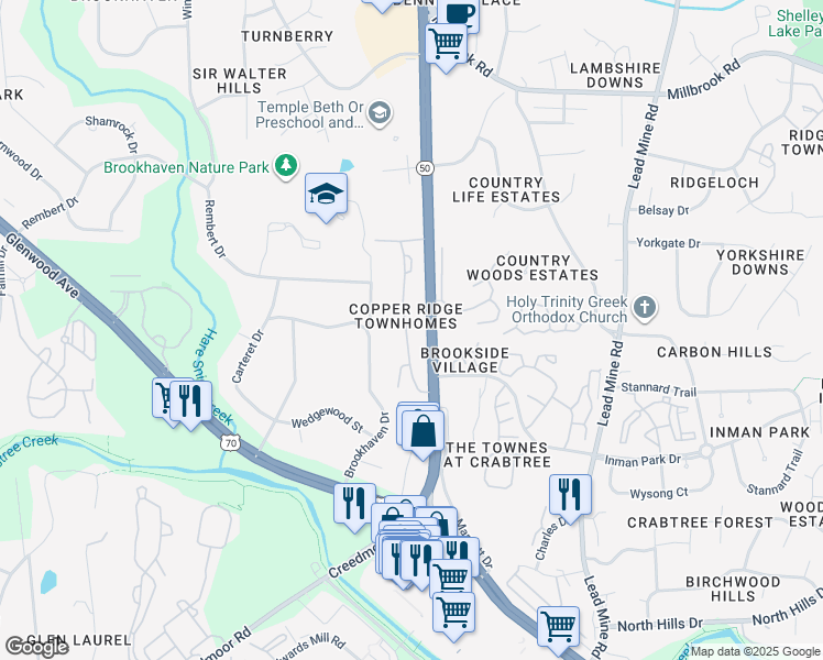 map of restaurants, bars, coffee shops, grocery stores, and more near 5024 Isabella Cannon Drive in Raleigh