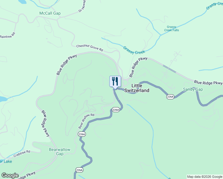 map of restaurants, bars, coffee shops, grocery stores, and more near in Little Switzerland