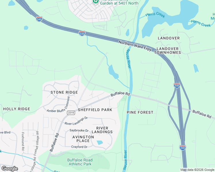 map of restaurants, bars, coffee shops, grocery stores, and more near 6501-6599 Buffaloe Road in Raleigh