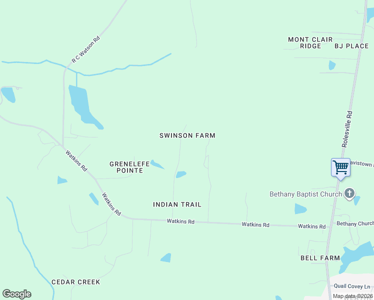 map of restaurants, bars, coffee shops, grocery stores, and more near 2352 Swinson Farm Road in Wendell
