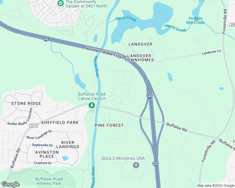 map of restaurants, bars, coffee shops, grocery stores, and more near Point Bar Place in Wake County