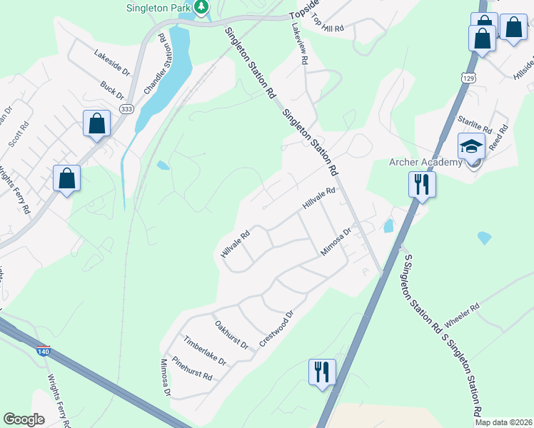 map of restaurants, bars, coffee shops, grocery stores, and more near 1354 Lodwick Drive in Louisville