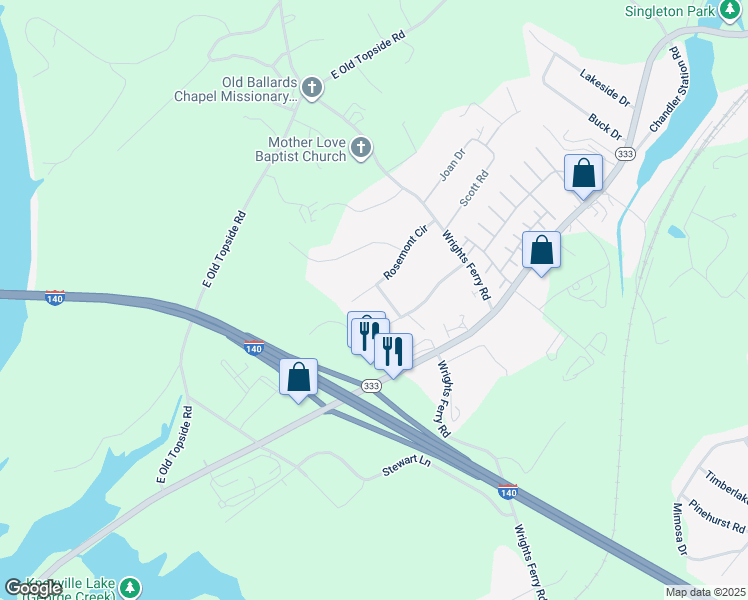 map of restaurants, bars, coffee shops, grocery stores, and more near 1910 Rosemont Circle in Louisville