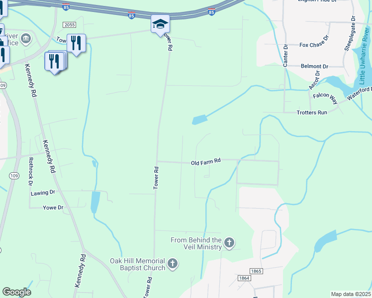 map of restaurants, bars, coffee shops, grocery stores, and more near 7 North Cameo Drive in Thomasville