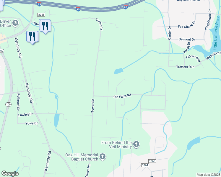map of restaurants, bars, coffee shops, grocery stores, and more near 7 North Cameo Drive in Thomasville