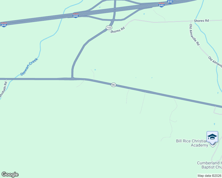 map of restaurants, bars, coffee shops, grocery stores, and more near 11065 Highway 96 in Murfreesboro