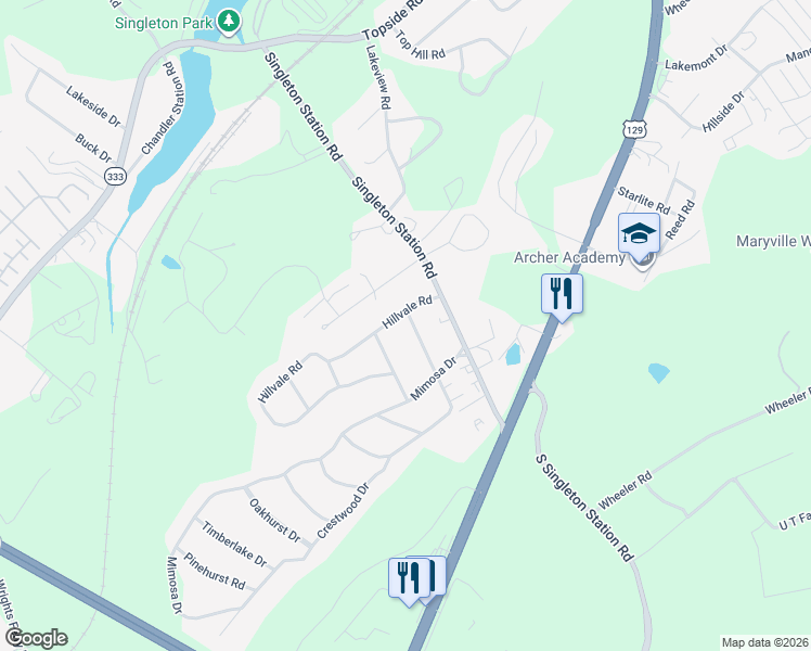 map of restaurants, bars, coffee shops, grocery stores, and more near 4527 Terrace View Road in Louisville